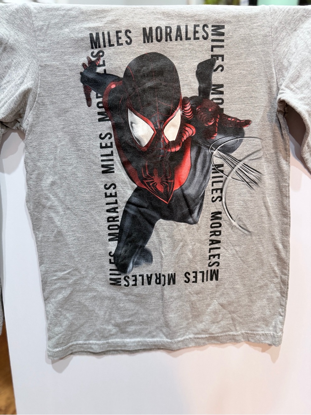 Miles Morales Spider-Man Graphic Kids Tee - Gray & Black